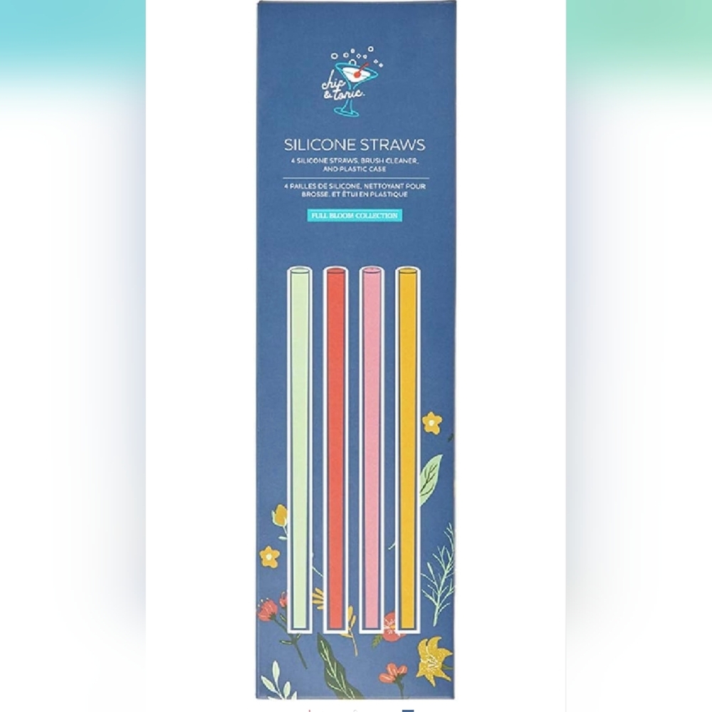 Chic & Tonic Silicone Straws Set Full Bloom Collection